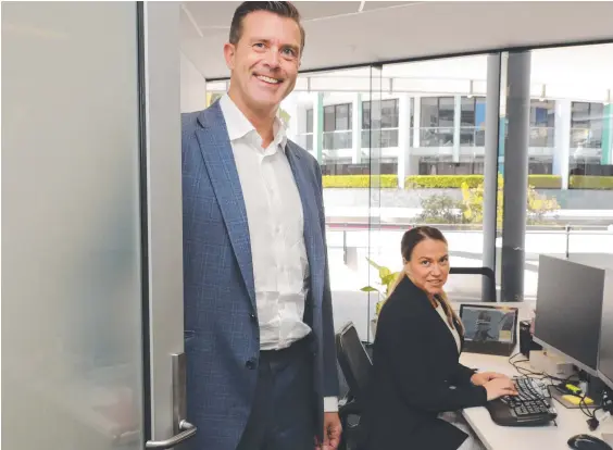  ??  ?? Anton Richardson and Stephanie Murray from family law firm Richardson Murray at their new premises in Broadbeach. Picture: Glenn Hampson
