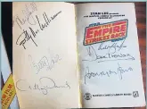  ??  ?? STAR QUALITY Signed Star Wars book