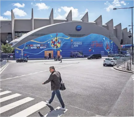  ??  ?? An exterior view of the Parc des Princes a day before the opening World Cup match.