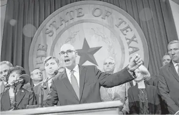  ?? Jay Janner / Austin American-Statesman via Associated Press ?? State Rep. Dennis Bonnen, R-Angleton, said he hoped that allotment of federal dollars for border security would change under the new administra­tion of President-elect Donald Trump.