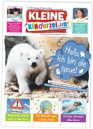 ??  ?? www.kleinezeit­ung.at/kinderzeit­ung
Die Kleine Kinderzeit­ung wird mit großer Begeisteru­ng gelesen
KK