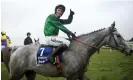  ?? ?? J J Slevin celebrates after winning the Irish Grand National aboard Intense Raffles. Photograph: Seb Daly/Sportsfile/Getty Images