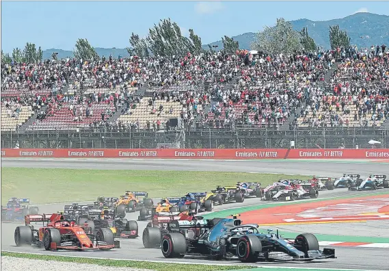  ?? FOTO: MANEL MONTILLA ?? Imagen del pasado GP de España de F1 de 2019, una carrera que deberá esperar para conocer si se podrá celebrar en 2020 debido al coronaviru­s con otra fecha en el calendario