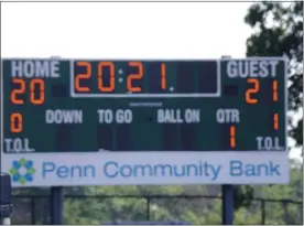  ?? BOB KEELER — MEDIANEWS GROUP ?? The scoreboard is set for Pennridge High School’s Class of 2021gradua­tion.