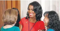  ?? Pablo Martinez Monsivais / Associated Press ?? In 2017, Omarosa Manigault Newman, then-director of communicat­ions for the White House Office of Public Liaison, speaks before the start of President Donald Trump’s news conference.