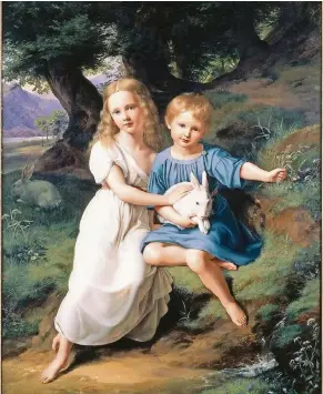  ?? FOTO: MUSEUM KUNSTPALAS­T ?? Ein umstritten­es Schadow-Gemälde aus dem früheren Besitz von Max Stern: „Bildnis der Kinder des Künstlers“von 1830.