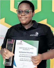  ?? SUPPLIED ?? DALISO Khumalo has made it to the provincial finals for the Internatio­nal WorldSkill­s competitio­n in Shanghai, China, later this year. l