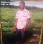  ??  ?? Emmanuel Dogomi was also killed in the community by gunmen in March