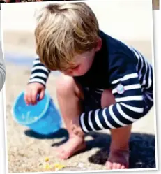  ??  ?? Nature lover: Toddler Louis plays on the beach