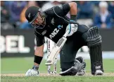  ??  ?? Down but not out: Ross Taylor was in discomfort for much of his innings, aggravatin­g a recent leg injury. Later, his wrist appeared to be cramping up.
PHOTO: GETTY IMAGES