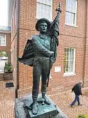  ?? KENNETH K. LAM/BALTIMORE SUN ?? Activists say they’ll continue to ask for the removal of a monument to Confederat­e soldiers, shown in 2019, in Easton.