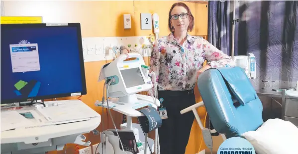  ??  ?? ESSENTIAL SUPPORT: Medical oncologist Dr Megan Lyle in the oncology day unit at the Liz Plummer Cancer Care Centre. Picture: STEWART McLEAN