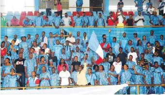  ??  ?? Team Delta athletes and officials at the send-forth ceremony in Asaba yesterday