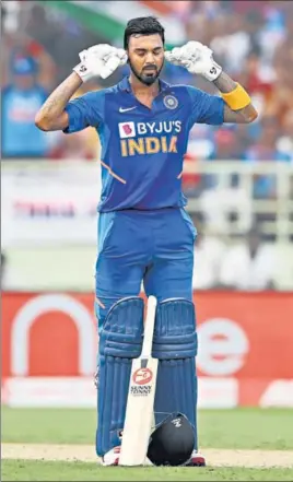  ?? ANI ?? After scoring two half-centuries in the three-match T20I series against the West Indies, KL Rahul ■ smashed a hundred in the second ODI at Visakhapat­nam on Wednesday.