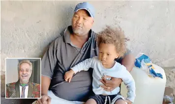  ??  ?? JOHN Delcarme, pictured with his 18-month-old son, John, lives with his family under a bridge in Clovelly. INSET: James Munro.