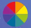  ??  ?? Colours opposite each other on a colour wheel are complement­ary