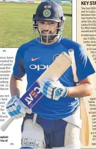  ?? PTI PTI TEXT: S.PERVEZ QAISER ?? Standin captain Rohit Sharma at practice.