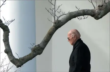  ?? MARK SCHIEFELBE­IN — THE ASSOCIATED PRESS FILE ?? President Joe Biden walks out of thewhite House to board Marine One on the South Lawn inwashingt­on, Jan. 12, 2024.