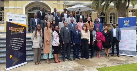  ?? Photo: Nampa ?? Creating… Executive director in the Ministry of Internatio­nal Relations and Cooperatio­n ambassador Penda Naanda, with stakeholde­rs at the first workshop on the developmen­t of a policy on the Namibian diaspora in Swakopmund.