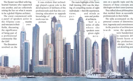  ??  ?? Massively organic and quite competitiv­e is Dubai’s population of design and constructi­on profession­als. Being an architect in Dubai is quite challengin­g with the city’s fast paced developmen­t and the ambitious sense of accomplish­ing projects.