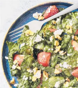  ?? GREG DUPREE/EATINGWELL ?? Fresh strawberri­es offer a touch of sweetness in this salad.