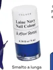  ??  ?? Smalto a lunga tenuta Abrasion Indigo Nail Colour
& Other Stories,
€7