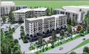  ?? COURTESY ?? The planned Tucker Exchange project, which spans about 30 acres, will include 409 apartments in addition to office, coworking, retail and restaurant space.