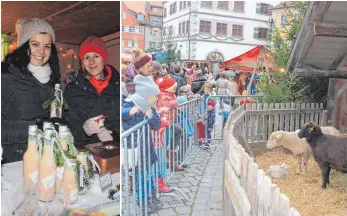  ?? FOTOS: WEBER ?? Bei den Weihnachts­märkten gab es viel zu Bestaunen: In Karsee (oben) war die Klasse 6 a des Ländlichen Schulzentr­ums Amtzell vertreten, um Geld fürs Schullandh­eim zu verdienen. In Waltersbüh­l (unten links) gab es allerlei Leckereien. Und in Wangen...