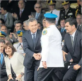  ??  ?? Seguridad. El presidente Macri, en un acto de la Policía Federal.