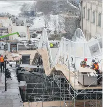 ?? WAYNE CUDDINGTON ?? A track has been built on the Ottawa Locks of the Rideau Canal for the Red Bull Crashed Ice event on Friday and Saturday.
