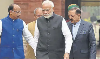  ?? ARVIND YADAV/HT PHOTO ?? Prime Minister Narendra Modi at Parliament on the first day of the winter session.