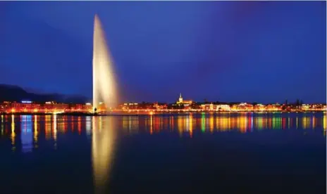  ?? DREAMSTIME ?? Lake Geneva is home to one of the world’s tallest water fountains, the Jet D’Eau.