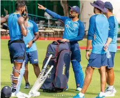  ?? ?? ±
Indian players attend a training session ahead of their match against Australia.