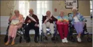  ?? BRIANA CONTRERAS — THE MORNING JOURNAL ?? From left, Sarah Burk, Curtis Pilgrim, Herman Fruehan, Millie Pagorek and Barbara Whitcomb are celebrated as the guests of honor at their 100 years of life birthday party at Independen­ce Village senior-living and retirement community in Avon Lake on Oct. 1.