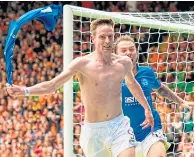  ??  ?? And he’s off! Steven Maclean after scoring in the 2014 Scottish Cup Final against Dundee United