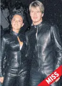  ??  ?? David and Victoria’s matching leather outfits were a disaster