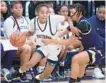  ?? FREELANCE STEVE RUARK/ ?? Pikesville’s Mariah Jones-Bey, left, dribbles against Loch Raven’s Maya Gordon in the second half of the Baltimore County girls basketball championsh­ip.