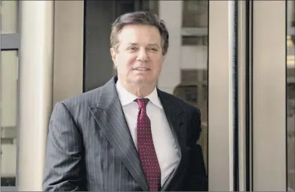  ?? Andrew Harnik / Associated Press ?? In this April 4, 2018 file photo, Paul Manafort, President Donald Trump’s former campaign chairman, leaves the federal courthouse in Washington.