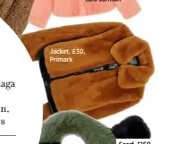  ??  ?? Jacket, £240, Tara Jarmon Jacket, £30, Primark Scarf, £150, Charlotte Simone