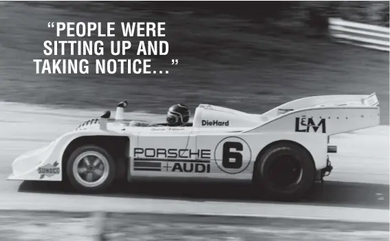  ??  ?? Above: The mighty 917/10 and 917/30 destroyed the opposition in Can-am, ultimately bringing the series to a premature end – nobody, it seems, could beat the turbocharg­ed Porsches…