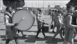  ?? PHOTO BY JAMES GILBERT/YUMA SUN ?? THE UNITED STATES MARINE CORPS BATTLE COLOR DETACHMENT will put on a free performanc­e tonight at 7 p.m. at the Irv Pallack Field, on the grounds of Kofa High School.