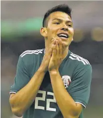  ?? ?? Figura. Hirving Lozano, del Nápoles, es el legionario de más cartel que trae la selección de México ante El Salvador.