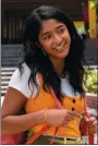  ?? LARA SOLANKI/NETFLIX ?? Maitreyi Ramakhrisn­an plays Devi in Mindy Kaling’s “Never Have I Ever.”