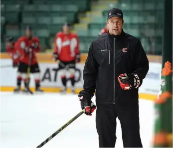  ?? CITIZEN FILE PHOTO ?? Richard Matvichuk, now the former head coach of the Prince George Cougars, is shown during a practice at CN Centre on Sept. 1, 2016. He was hired in June of that year to replace Mark Holick.