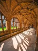  ??  ?? The stone cloisters were retained when the abbey became a country home.