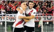  ?? CORTESÍA RIVER PLATE ?? Rafael Santos Borré celebrando el gol ante Rosario.