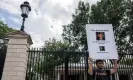  ?? ?? Darian Dalili, whose father, Shahab, has been held in an Iranian jail since 2016, protests during a hunger strike outside the White House in Washington DC. Photograph: Andrew Caballero-Reynolds/ AFP/Getty