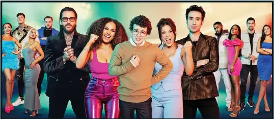  ?? ?? CHARMING: Josh, centre, with Pete Wicks, Amber Rose Gill, Vicky Pattison, Nick Grimshaw and the contestant­s of
The Underdog: Josh Must Win