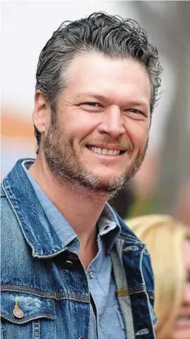  ??  ?? Il cantante country Blake Shelton
(41 anni) a una prima a Los Angeles.