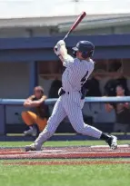  ?? REBECCA WHEELER ?? Marietta College’s Brett Carson, who is from Teays Valley, was 6 for 12 in the OAC Tournament with five runs and four RBIS, including a game-winning solo home run.